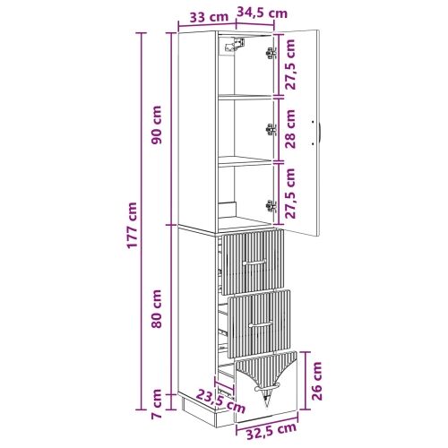 Set ormara 2 kom. 33 x 34,5 x 87 cm Konstruirano drvo Crna - Crna Cijena