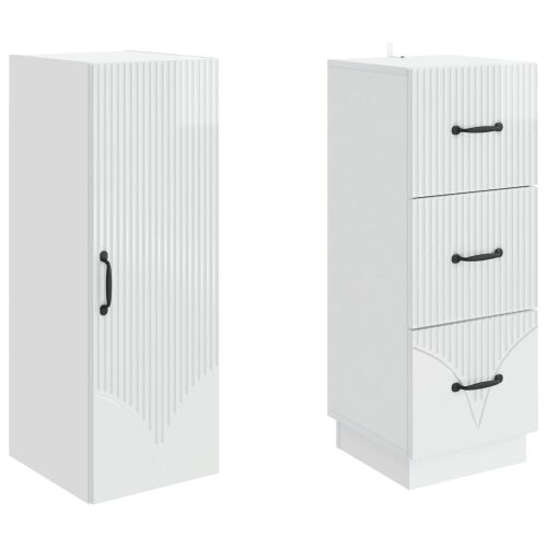 Set ormara 2 kom. 33 x 34,5 x 87 cm Konstruirano drvo - Visoko sjajno bijela Cijena