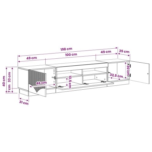 5-dijelni LED TV ormarić Siva Sonoma Konstruirano drvo - Siva Sonoma 100 cm Cijena
