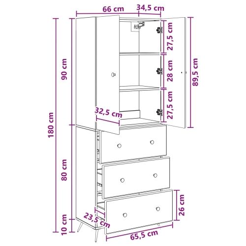 Set ormara 2 kom. 66 x 34,5 x 90 cm Konstruirano drvo - Dimljeni hrast Cijena