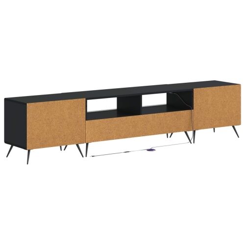 5-dijelni LED TV ormarić Crna Konstruirano drvo - Crna 100 cm Cijena
