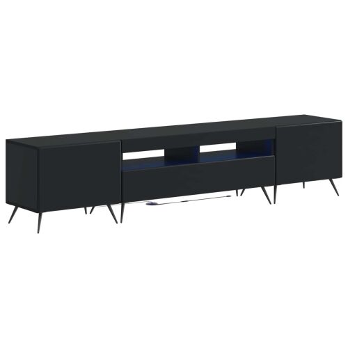 5-dijelni LED TV ormarić Crna Konstruirano drvo - Crna 100 cm Cijena