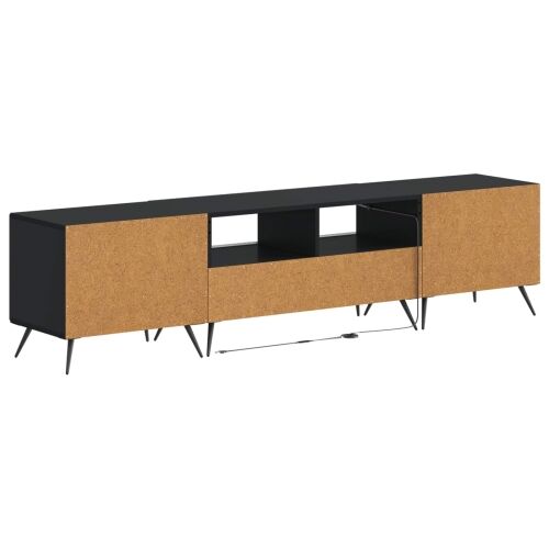 5-dijelni LED TV ormarić Crna Konstruirano drvo - Crna 81 cm Cijena