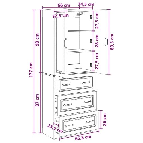 Set ormara 2 kom. 66 x 34,5 x 87 cm Konstruirano drvo - sonoma hrast Cijena