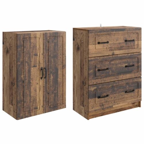 Set ormara 2 kom. 66 x 34,5 x 87 cm Konstruirano drvo - Staro drvo Cijena