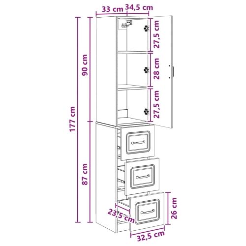 Set ormara 2 kom. 33 x 34,5 x 87 cm Konstruirano drvo - Dimljeni hrast Cijena