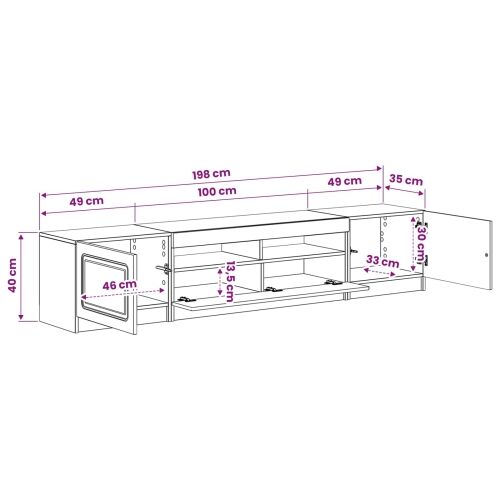 5-dijelni LED TV ormarić Staro drvo Konstruirano drvo - Staro drvo 100 cm Cijena