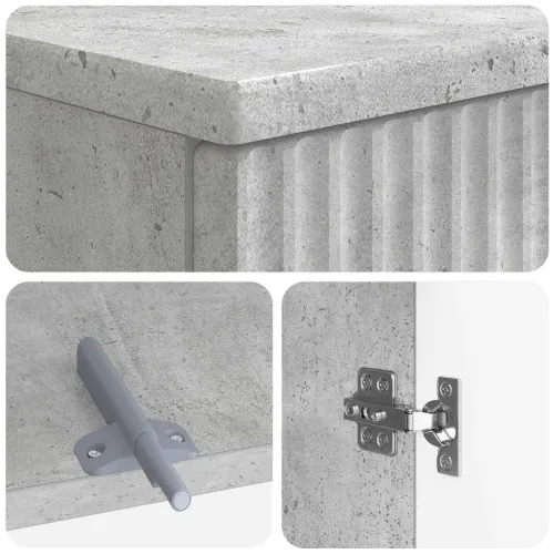 Set kupaonskih ormara od 2 dijela ARNHEM Betonska siva - Betonska siva Pune vertikalne pruge Cijena
