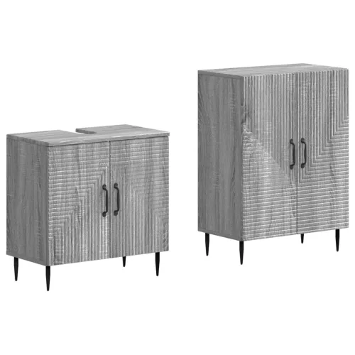 Set kupaonskih ormara od 2 dijela HAARLEM Siva Sonoma - Siva Sonoma Dvostrane pruge Cijena