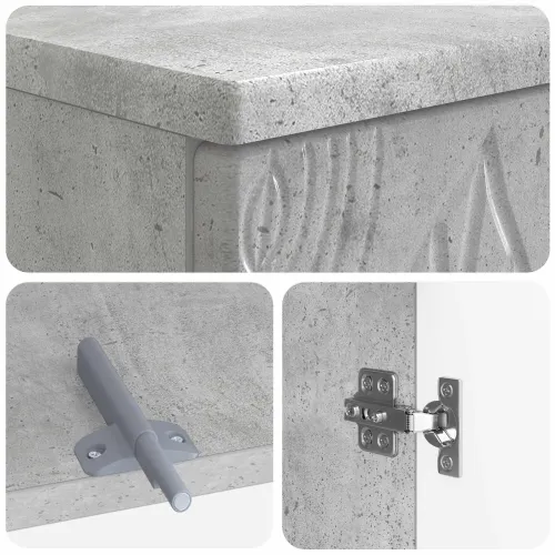 Set kupaonskih ormara od 2 dijela DELFT Betonska siva - Betonska siva Uzorak lišća Cijena