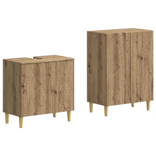 Set kupaonskih ormara od 2 dijela DELFT Hrast artisan - Hrast artisan Uzorak lišća Cijena