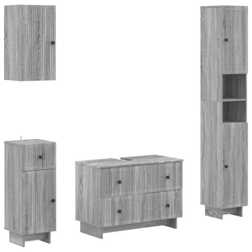 Set kupaonskih ormara od 4 dijela EDE Siva Sonoma - Siva Sonoma Okomite pruge Cijena