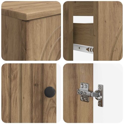 Set kupaonskih ormara od 2 dijela ALKMAAR Hrast artisan - Hrast artisan Zaobljene pruge Cijena