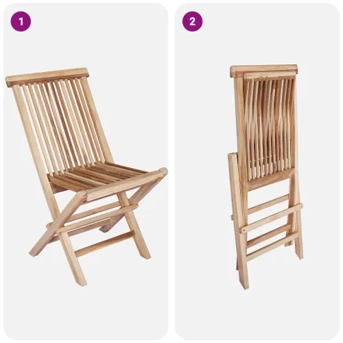 Set vrtnih namještaja 7 kom. Prirodna Čvrsto teak drvo - 6 Bez naslona za ruke Cijena