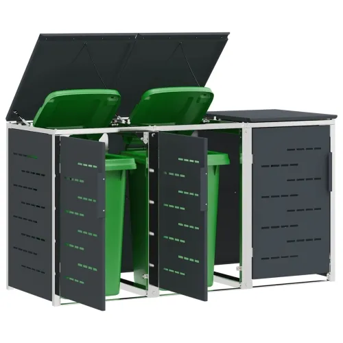 Skladište za kanta za smeće for 3 Bins 240L Nehrđajući čelik - Antracit 3 Cijena