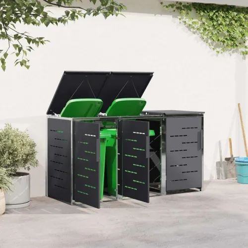 Skladište za kanta za smeće for 3 Bins 240L Nehrđajući čelik - Antracit 3 Cijena