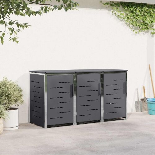 Skladište za kanta za smeće for 3 Bins 240L Nehrđajući čelik - Antracit 3 Cijena