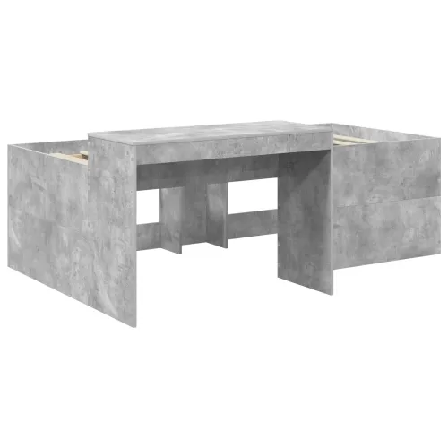 Krevet za djecu s visokim okvirom i stolom Betonska siva - Betonska siva 90 x 200 cm Cijena