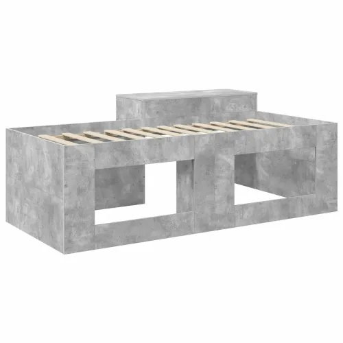 Krevet za djecu s visokim okvirom i stolom Betonska siva - Betonska siva 90 x 200 cm Cijena