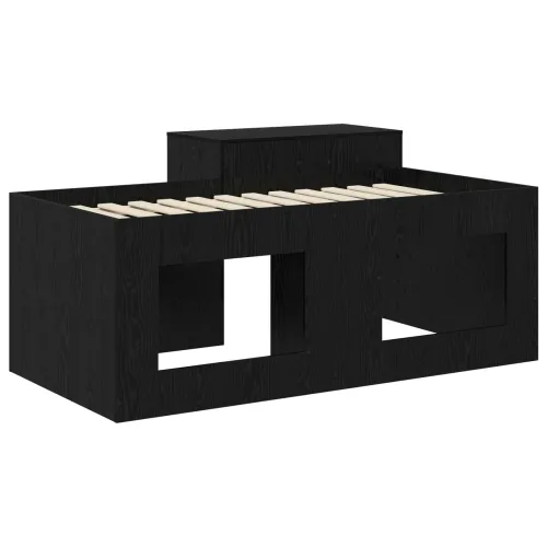Krevet za djecu s visokim okvirom i stolom Crna 80 x 160 cm - Crna 80 x 160 cm Cijena