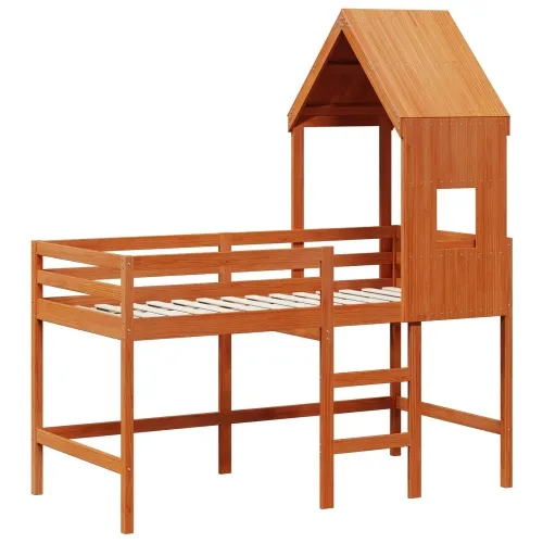 Krevet na kat Vosak Smeđa 90 x 190 cm Masivna borovina - Vosak smeđa 90 x 190 cm Cijena