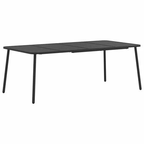 Blagovaonski set 9 kom. Antracit Čelik - 8 sjedala 200 x 100 x 71 cm Cijena