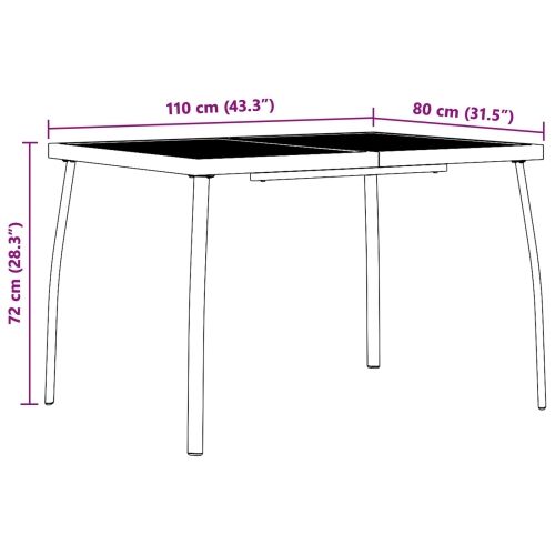 Blagovaonski set 5 kom. Antracit Čelik - 4 sjedala 110 x 80 x 72 cm Cijena