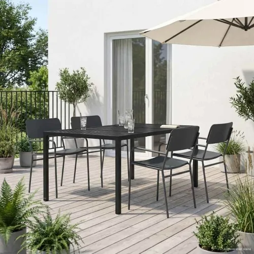 Set vanjskog namještaja 5 kom. Antracit Čelik - 4 sjedala 165 x 80 x 72 cm Cijena