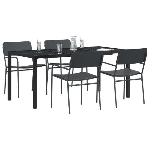 Set vanjskog namještaja 5 kom. Antracit Čelik - 4 sjedala 165 x 80 x 72 cm Cijena