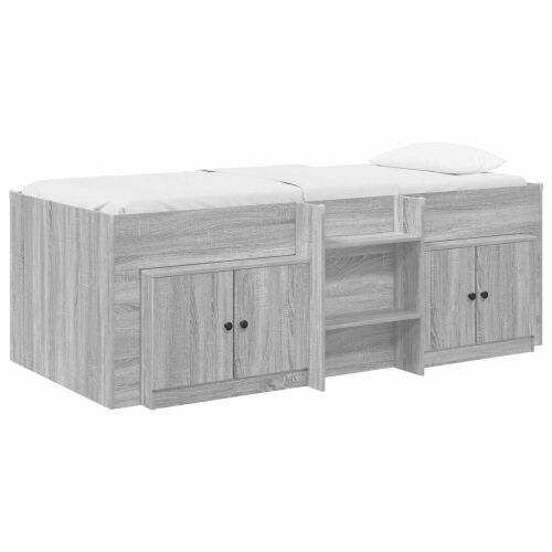 Loft krevet s ormarom 3 kom. Siva Sonoma Konstruirano drvo - Siva Sonoma Cijena