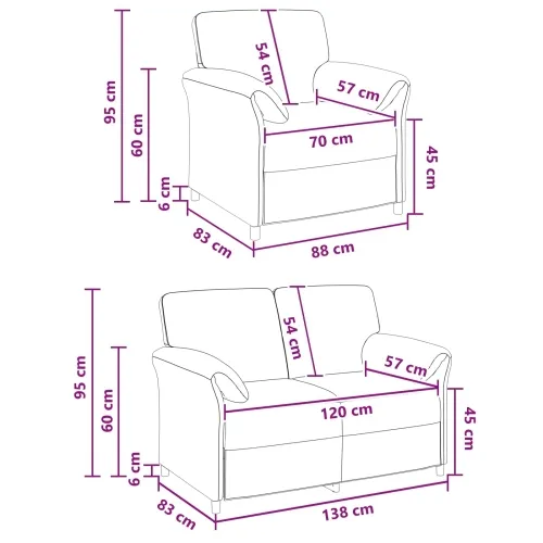 Set sofe 2 kom. Tamnozelena Baršun - Tamnozelena 1-sjedalo (70 cm), 2-sjedalo (120 cm) Cijena