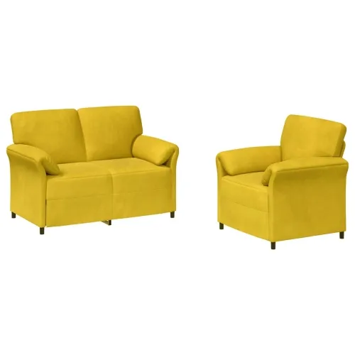 Set sofe 2 kom. Žuta Baršun - Žuta 1-sjedalo (70 cm), 2-sjedalo (120 cm) Cijena