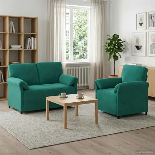 Set sofe 2 kom. Tirkizna Baršun - Tirkizna 1-sjedalo (70 cm), 2-sjedalo (120 cm) Cijena
