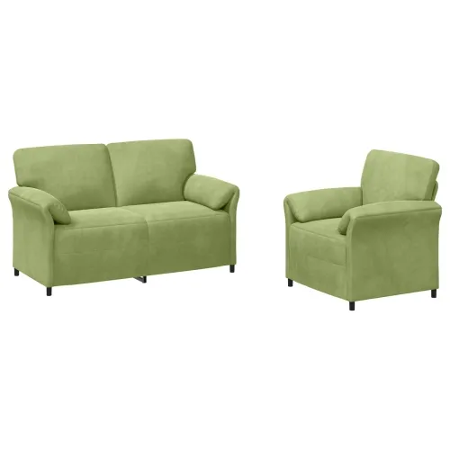 Set sofe 2 kom. Svijetlo zelena Baršun - Svijetlo zelena 1-Persona (70 cm), 2-Persona (140 cm) Cijena