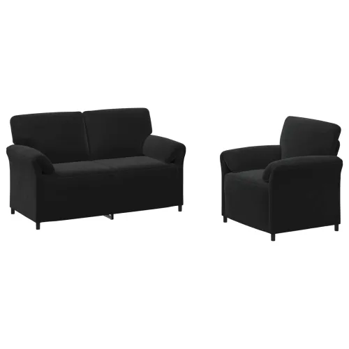 Set sofe 2 kom. Crna Baršun - Crna 1-Persona (70 cm), 2-Persona (140 cm) Cijena