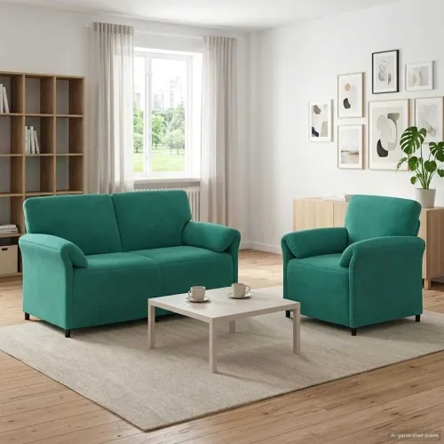 Set sofe 2 kom. Tirkizna Baršun - Tirkizna 1-Persona (70 cm), 2-Persona (140 cm) Cijena