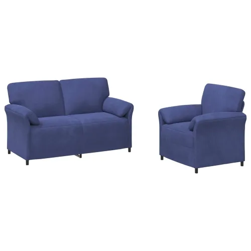 Set sofe 2 kom. Policijska plava Baršun - Policijska plava 1-Persona (70 cm), 2-Persona (140 cm) Cijena