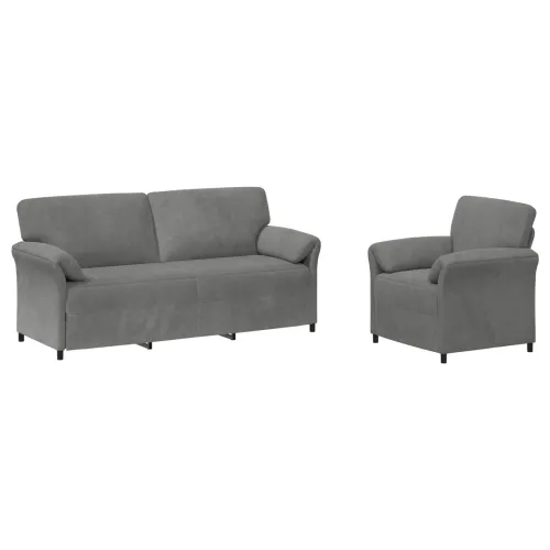 Set sofe 2 kom. Tamnosiva Baršun - Tamnosiva 1-sjedalo (70 cm), 3-sjedalo (180 cm) Cijena