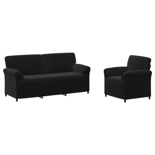 Set sofe 2 kom. Crna Baršun - Crna 1-sjedalo (70 cm), 3-sjedalo (180 cm) Cijena