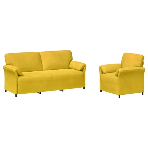 Set sofe 2 kom. Žuta Baršun - Žuta 1-sjedalo (70 cm), 3-sjedalo (180 cm) Cijena
