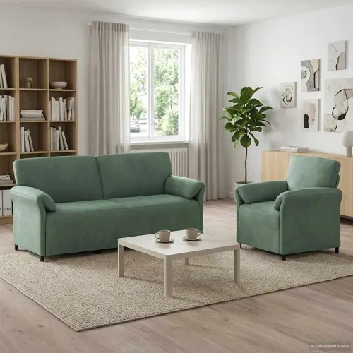 Set sofe 2 kom. Morska zelena Baršun - zelena boja mora 1-sjedalo (70 cm), 3-sjedalo (180 cm) Cijena