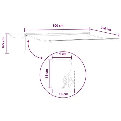 Solarna električna tenda 3 x 2,5 m Svijetlosive i bijele pruge - 3 x 2,5 m Antracit Svijetlosive i bijele pruge Cijena
