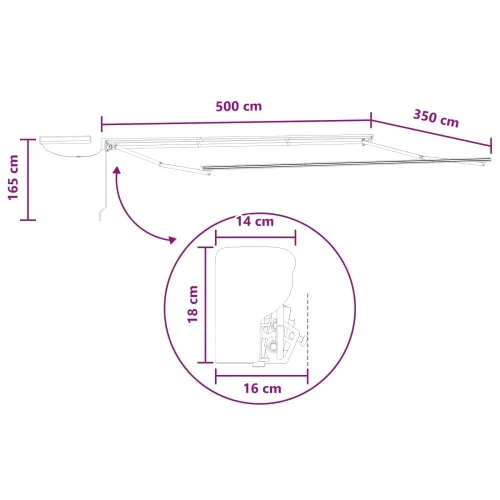 Solarna električna tenda 5 x 3,5 m Svijetlosive i bijele pruge - 5 x 3,5 m Antracit Svijetlosive i bijele pruge Cijena