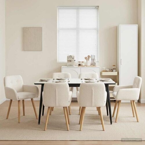 Trpezarijske stolice 6 kom. Bouclé Krem 59 x 57 x 85 cm - Krem 6 Cijena
