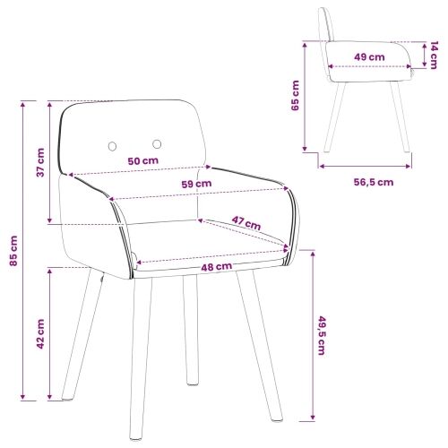 Trpezarijske stolice 6 kom. Bouclé Krem 59 x 57 x 85 cm - Krem 6 Cijena