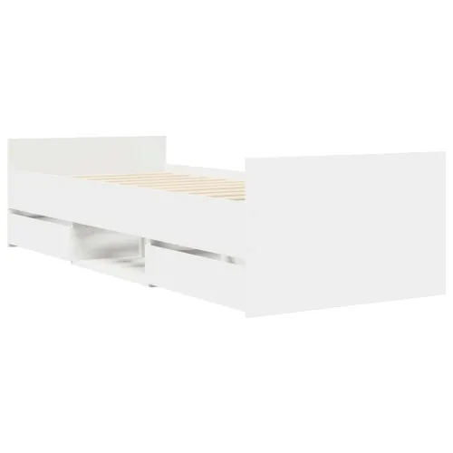 Okvir za krevet s ladicama Bijela Konstruirano drvo - Bijela 80 x 200 cm Cijena