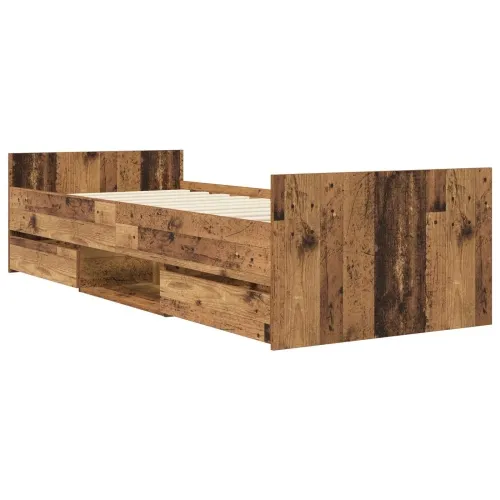 Okvir za krevet s ladicama Staro drvo Konstruirano drvo - Staro drvo 80 x 200 cm Cijena