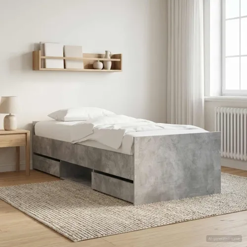 Okvir za krevet Betonska siva Konstruirano drvo - Betonska siva 80 x 200 cm Cijena