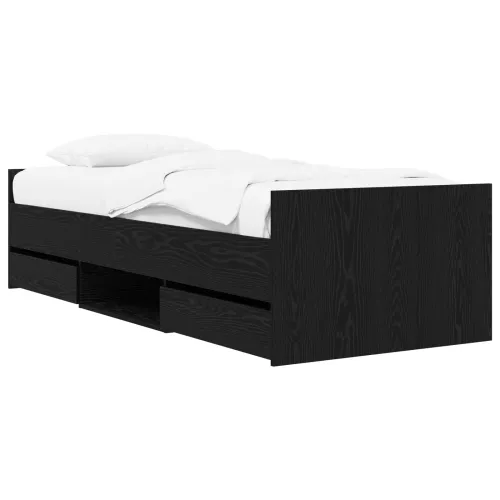 Okvir za krevet s ladicama Crni hrast Konstruirano drvo - Crni hrast 80 x 200 cm Cijena