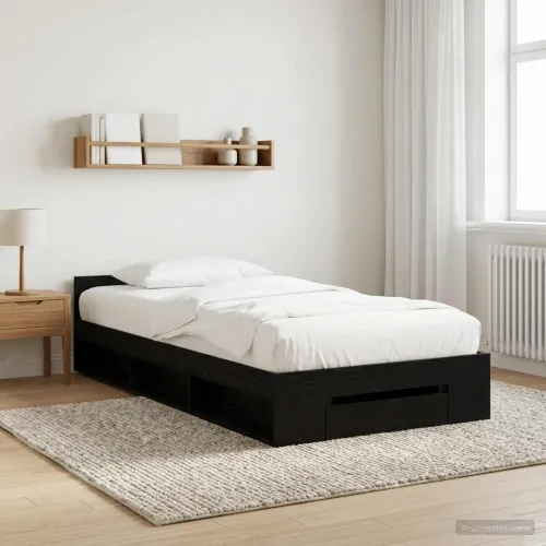 Okvir kreveta s pohranom s ladicama Crni hrast 80 x 200 cm - Crni hrast 80 x 200 cm Cijena